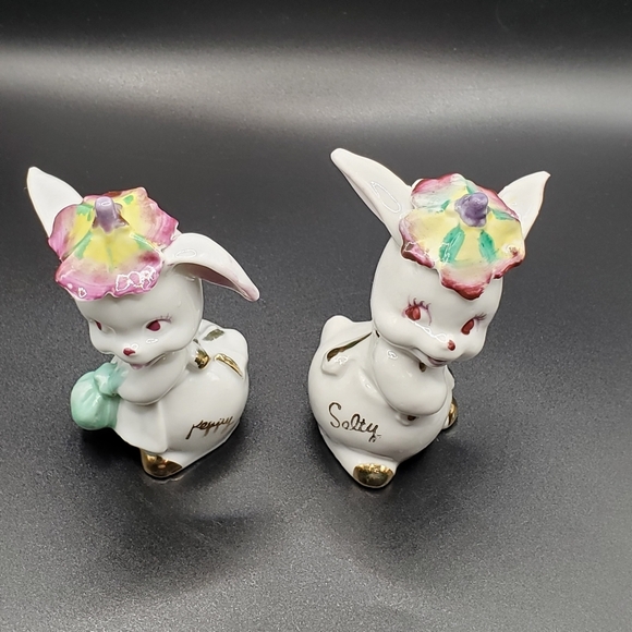 Adorable Bunny Salt and Pepper Shakers 1940's - Picture 2 of 7